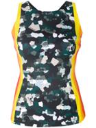 No Ka' Oi Striped Mosaic Camouflage Tank - Multicolour