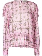 Preen Line Bryoni Floral Printed Blouse - Pink & Purple