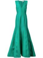 Halston Heritage Fitted Structure Gown - Green