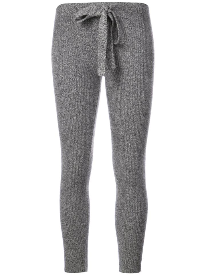 The Elder Statesman Ribbed Knit Leggings - Grey