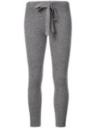 The Elder Statesman Ribbed Knit Leggings - Grey