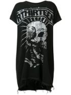 R13 Oversized Cut-off T-shirt Dress, Women's, Size: Medium, Black, Cotton