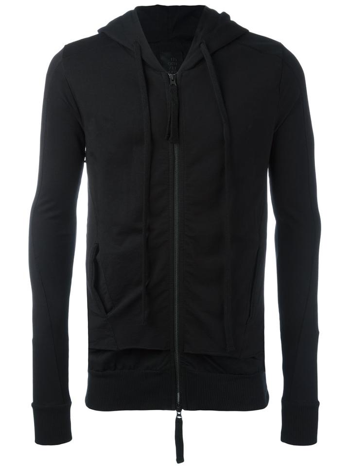 Thom Krom Layered Zipped Hoodie, Men's, Size: Medium, Black, Cotton