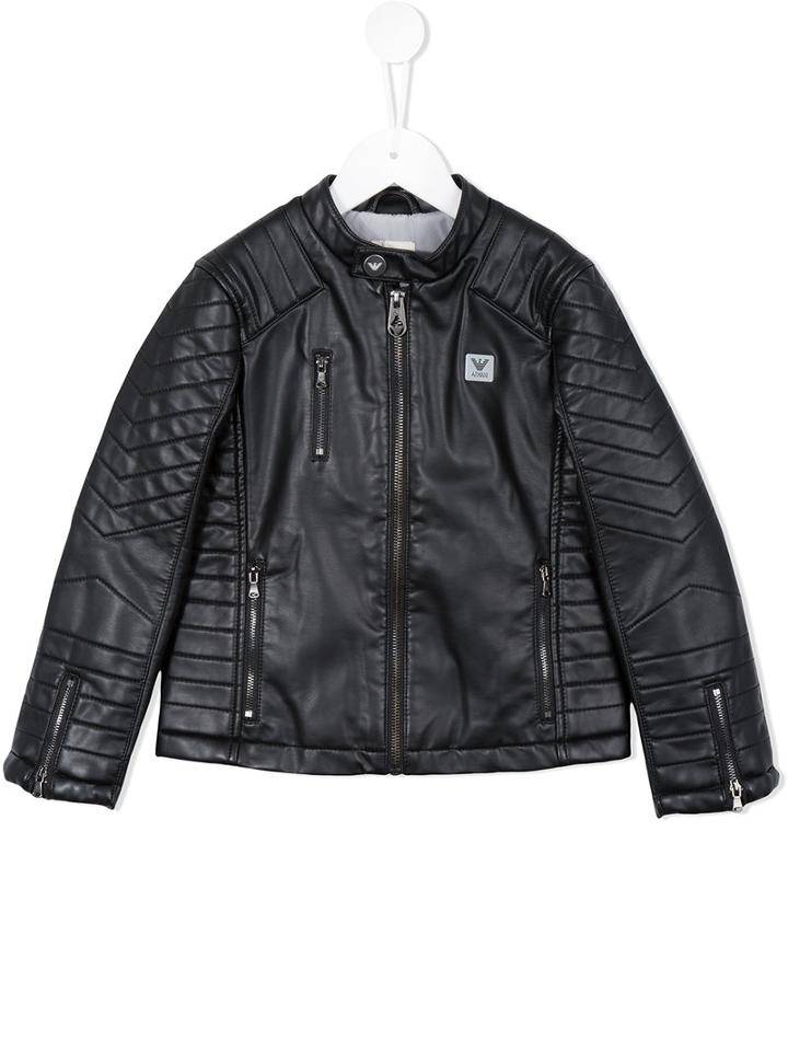Armani Junior Biker Jacket, Boy's, Size: 8 Yrs, Black