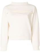 T By Alexander Wang Slit-front Sweatshirt - Neutrals