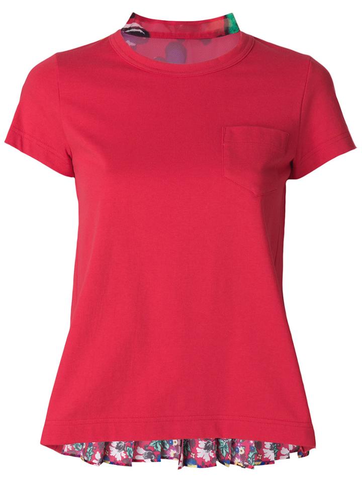 Sacai Pleated Back T-shirt - Red