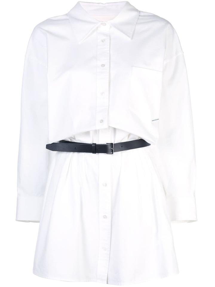 Alexander Wang Belted Shirt Dress - White