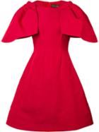 Christian Siriano Oversized Ruffled Sleeve Dress, Women's, Size: 8, Red, Silk