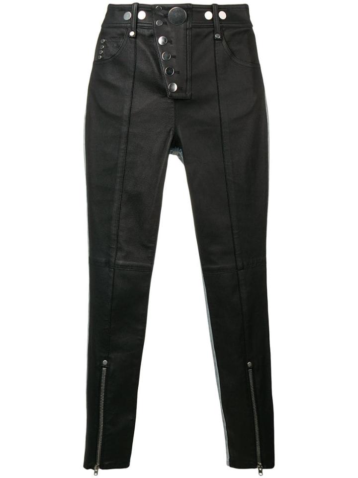 Alexander Wang Skinny Leather Denim Trousers - Black