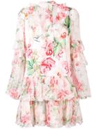 Philipp Plein Floral Scarf Neck Dress - Neutrals