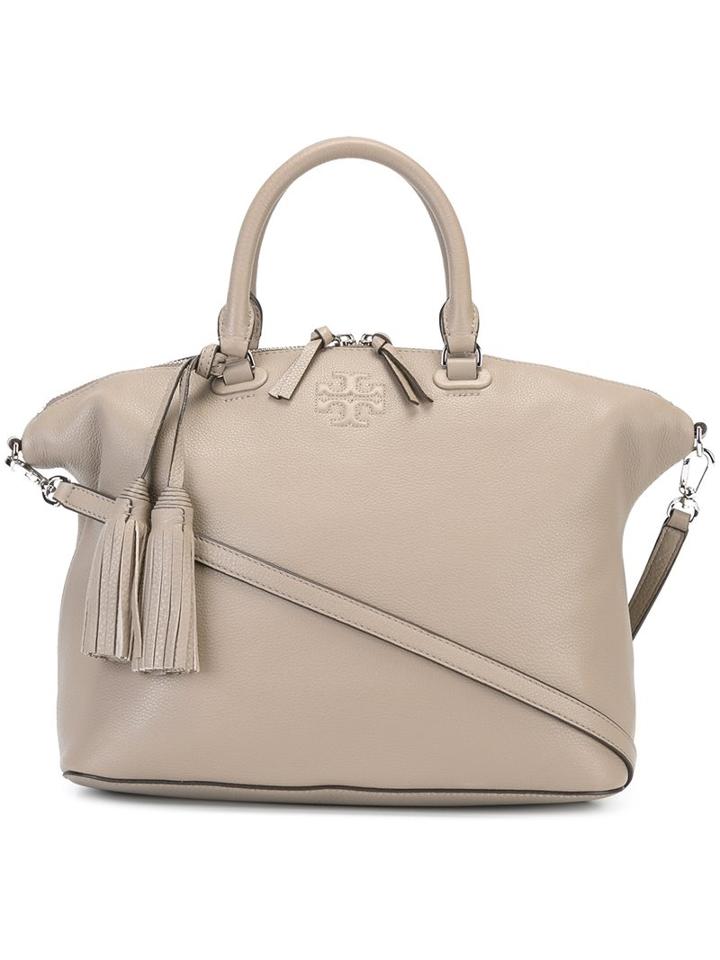 Tory Burch Zipped Tote, Women's, Grey