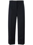 Thom Browne - Wide Leg Cropped Pants - Women - Wool/silk - 42, Blue, Wool/silk
