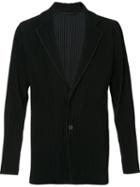 Homme Plissé Issey Miyake Tailored Pleated Blazer, Men's, Size: 3, Black, Polyester