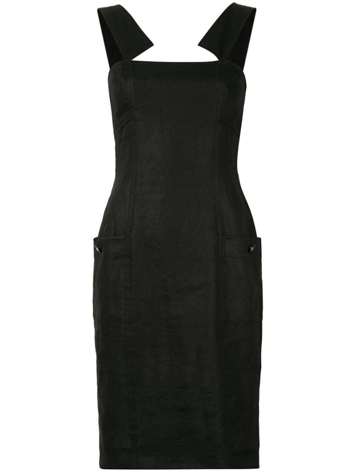 Chanel Vintage Dungaree Dress - Black