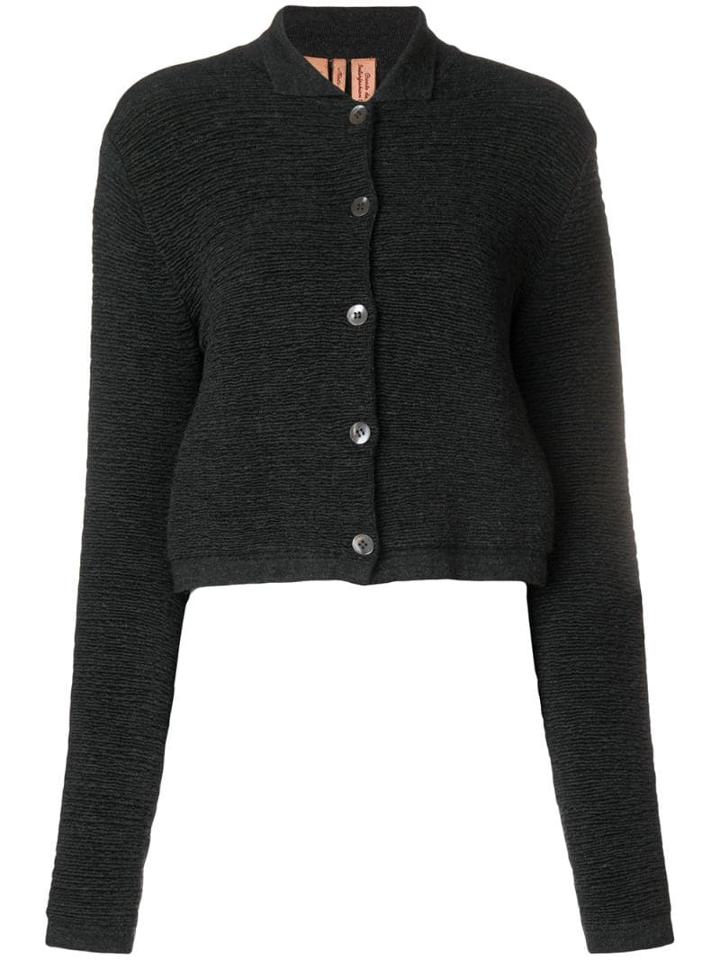 Romeo Gigli Pre-owned Cropped Textured Cardigan - Grey