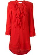 Iro Ruffled Placket Dress, Women's, Size: 42, Red, Cotton/viscose