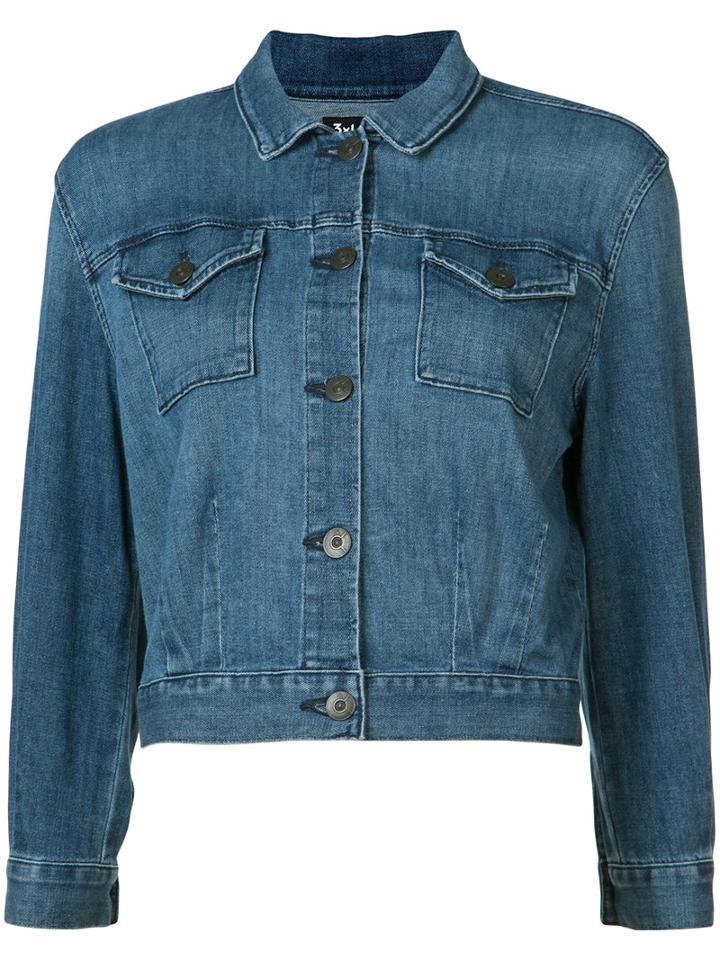 3x1 - Cropped Denim Jacket - Women - Cotton/spandex/elastane - S, Blue, Cotton/spandex/elastane