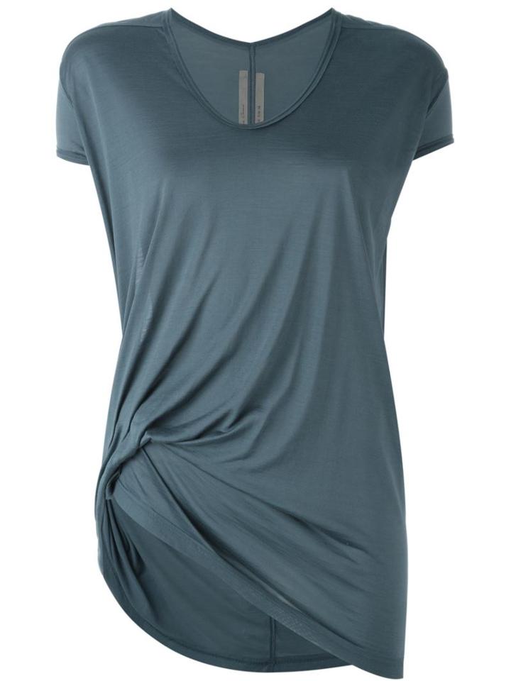 Rick Owens Draped T-shirt, Women's, Size: 40, Blue, Silk