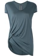 Rick Owens Draped T-shirt, Women's, Size: 40, Blue, Silk