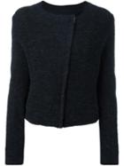 Iro Cropped Collarless Jacket, Women's, Size: 38, Grey, Polyamide/polyester/acrylic/viscose