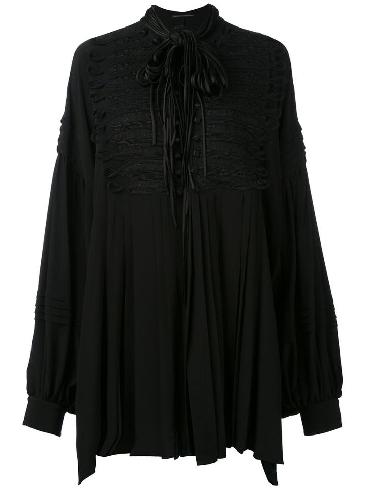 Ermanno Scervino - Frogging Detail Oversized Blouse - Women - Silk - 40, Black, Silk