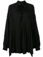 Ermanno Scervino - Frogging Detail Oversized Blouse - Women - Silk - 40, Black, Silk