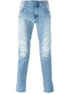 Pierre Balmain Biker Skinny Jeans, Men's, Size: 32, Blue, Cotton/spandex/elastane