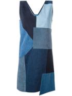 Mih Jeans Marten Patchwork Denim Dress, Women's, Size: Small, Blue, Cotton/suede