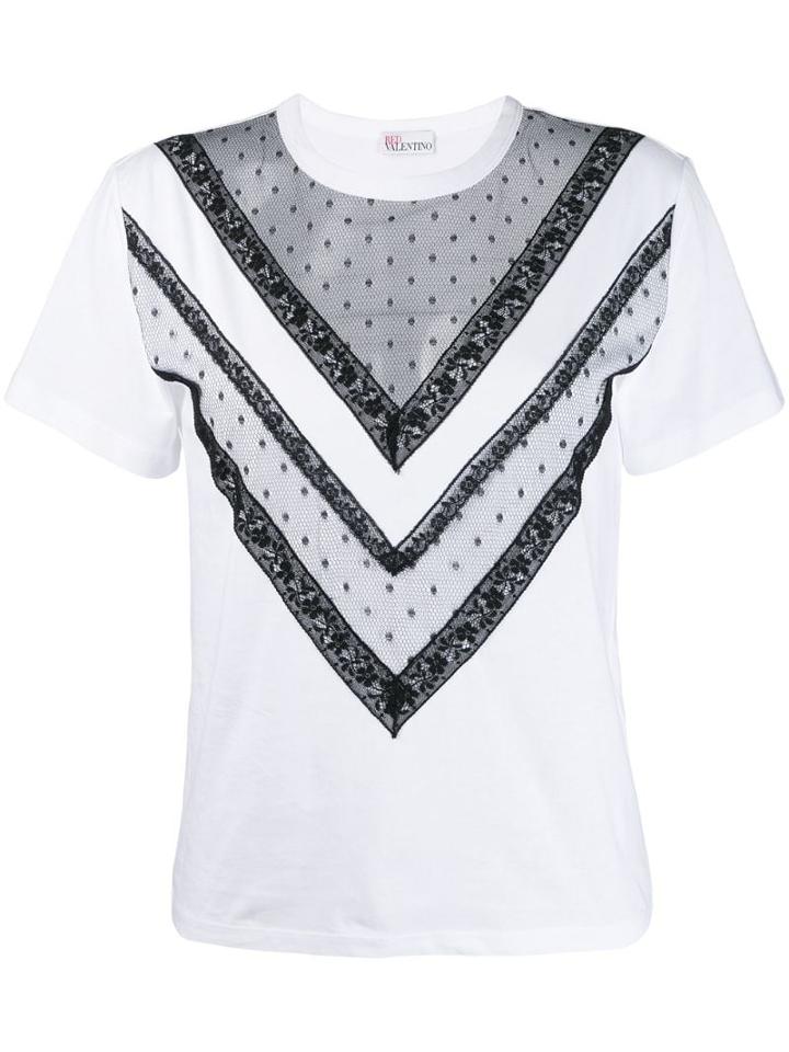Red Valentino Redvalentino See-through Detail T-shirt - White