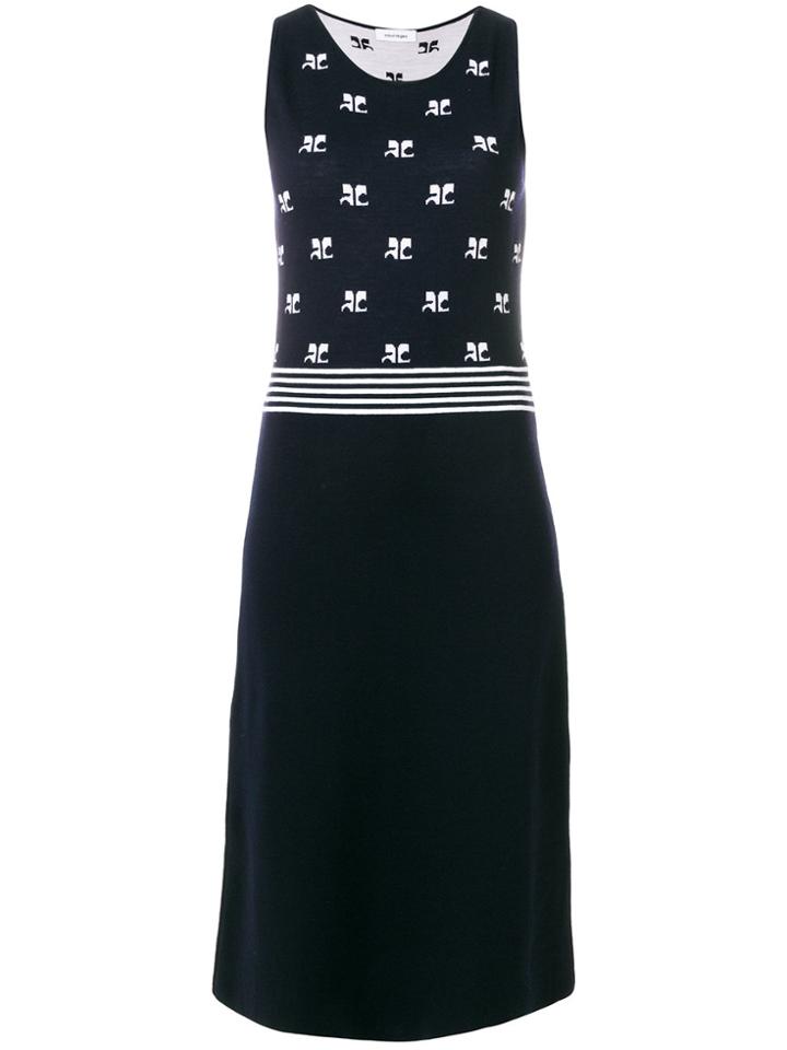 Courrèges Midi Jacquard Dress - Blue