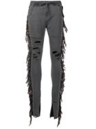Alchemist Ripped Fringed Track Pants - Black
