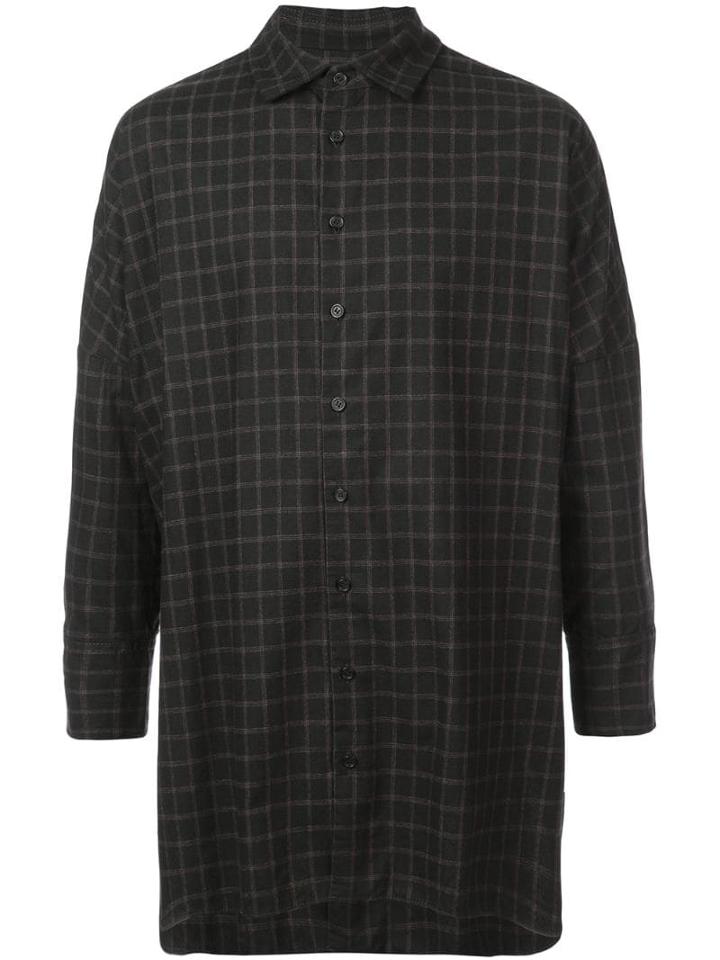 Casey Casey Oversized Checked Shirt - Black