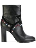 Frankie Morello Studded Ankle Boots - Black