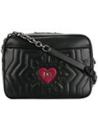 Dolce & Gabbana Heart Imprinted Shoulder Bag - Black