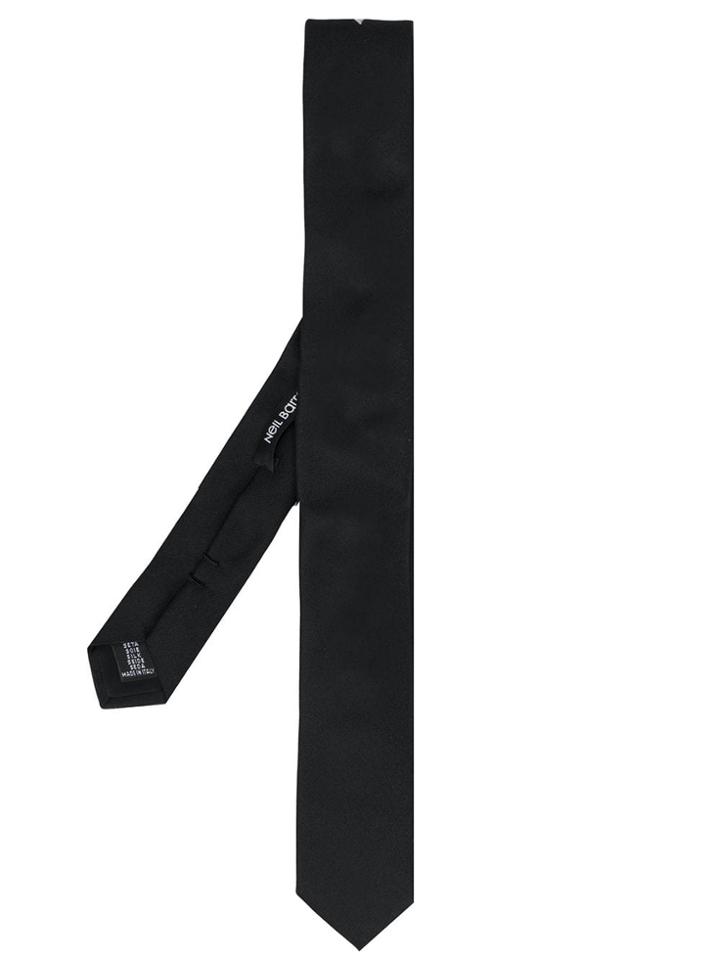 Neil Barrett Shark Tooth Embroidered Tie - Black
