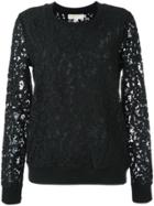 Michael Michael Kors Floral Lace Sweatshirt - Black