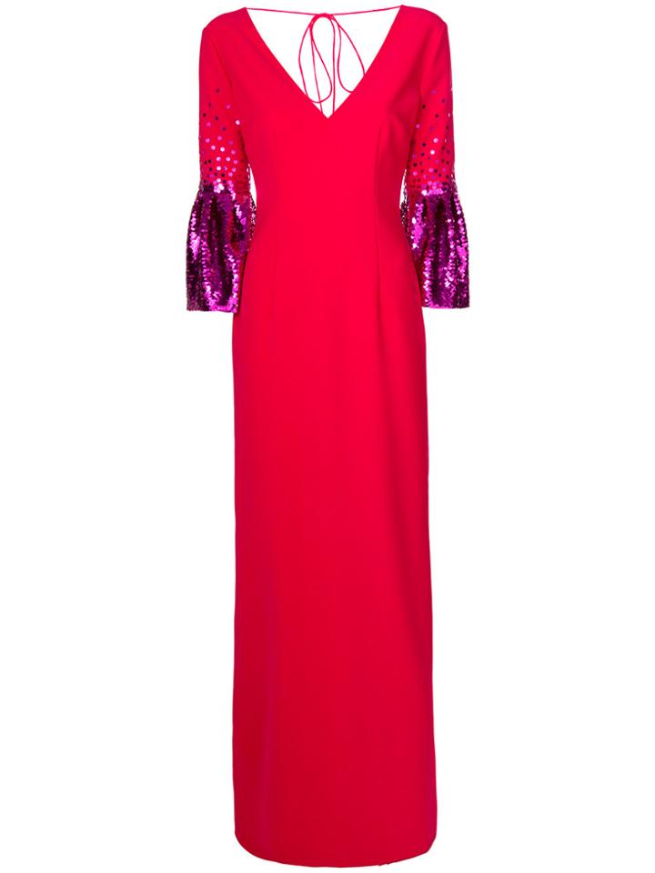Sachin & Babi Contrast Sleeve Gown - Red