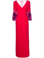 Sachin & Babi Contrast Sleeve Gown - Red