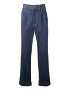 Junya Watanabe Comme Des Garçons Man Drop-crotch Cropped Jeans, Men's, Size: Medium, Blue, Cotton/polyurethane
