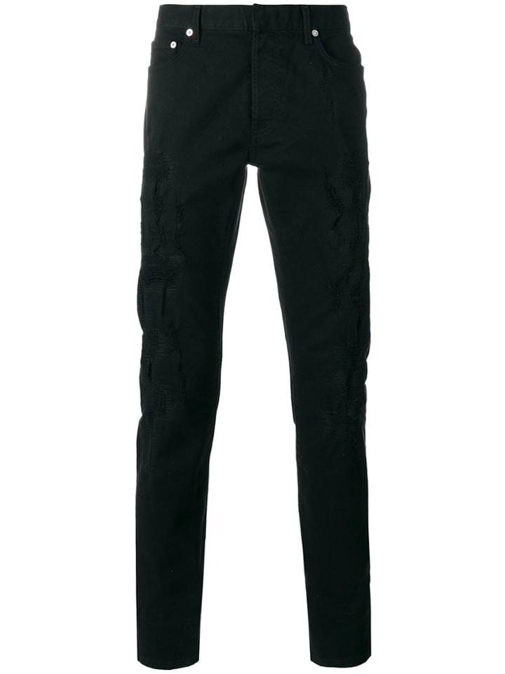 Dior Homme Destroyed Slim-fit Jeans - Black