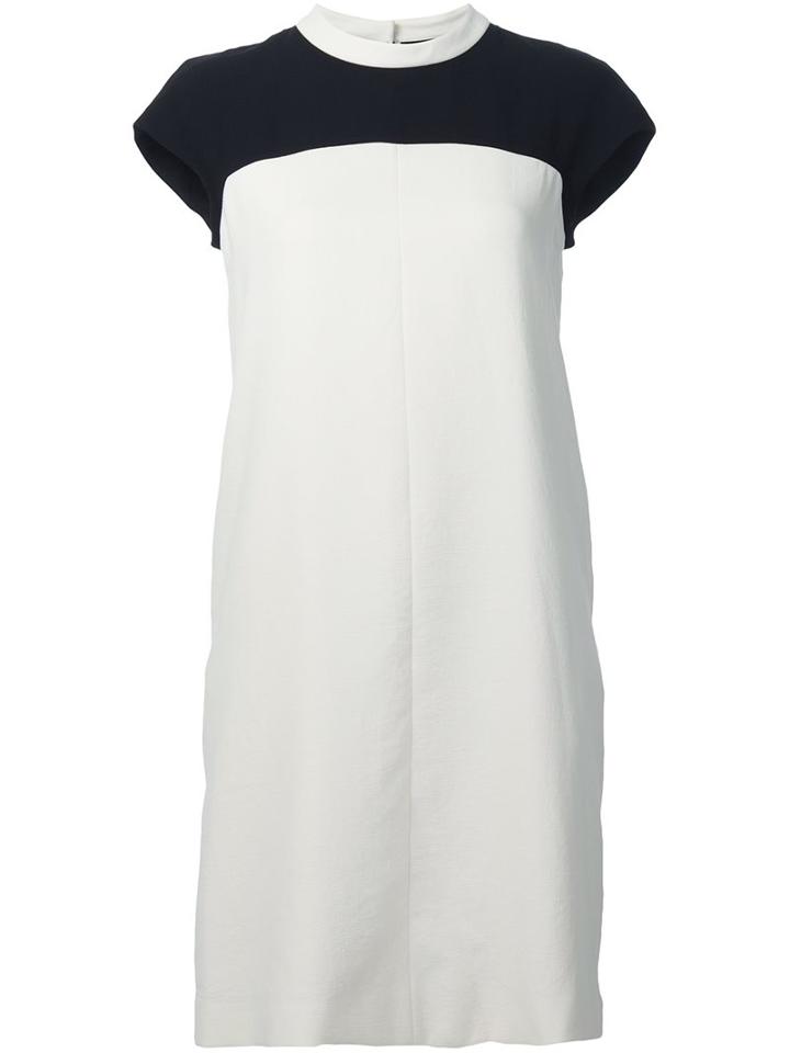 Paule Ka Colour Block Dress, Women's, Size: 6, White, Polyester