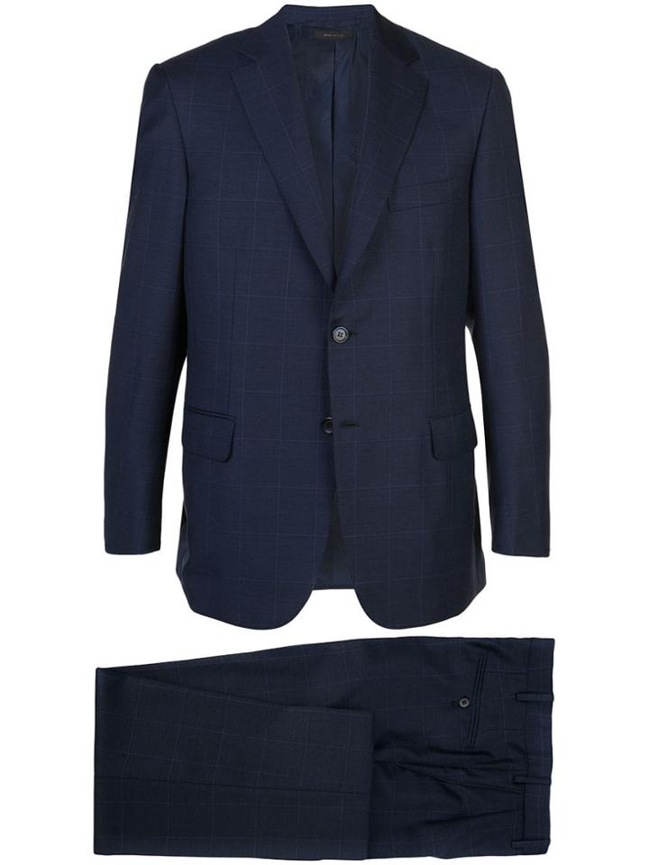 Brioni Checked Two-piece Suit - Blue