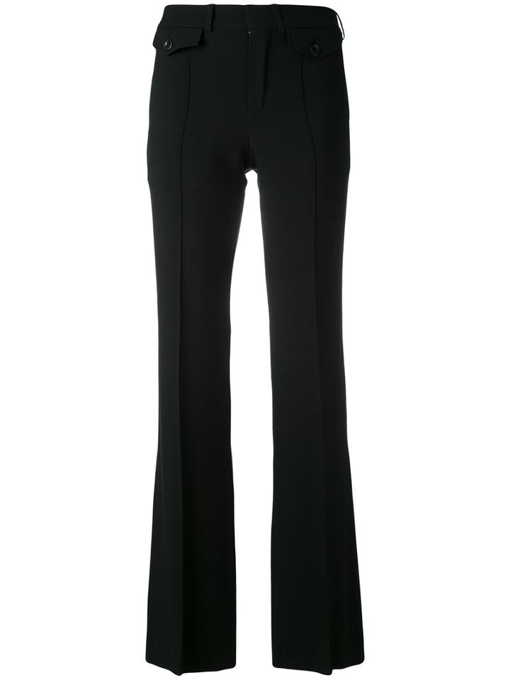 Chloé - Flared Trousers - Women - Silk/acetate/viscose - 38, Black, Silk/acetate/viscose