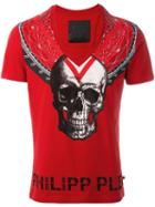 Philipp Plein 'triangles' T-shirt, Men's, Size: Large, Red, Cotton