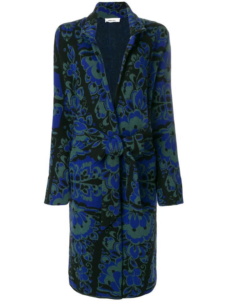Circus Hotel Floral Printed Coat - Blue