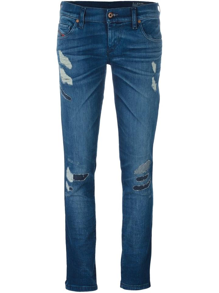 Diesel Super Slim Skinny Jeans, Women's, Size: 28/32, Blue, Cotton/polyester/spandex/elastane