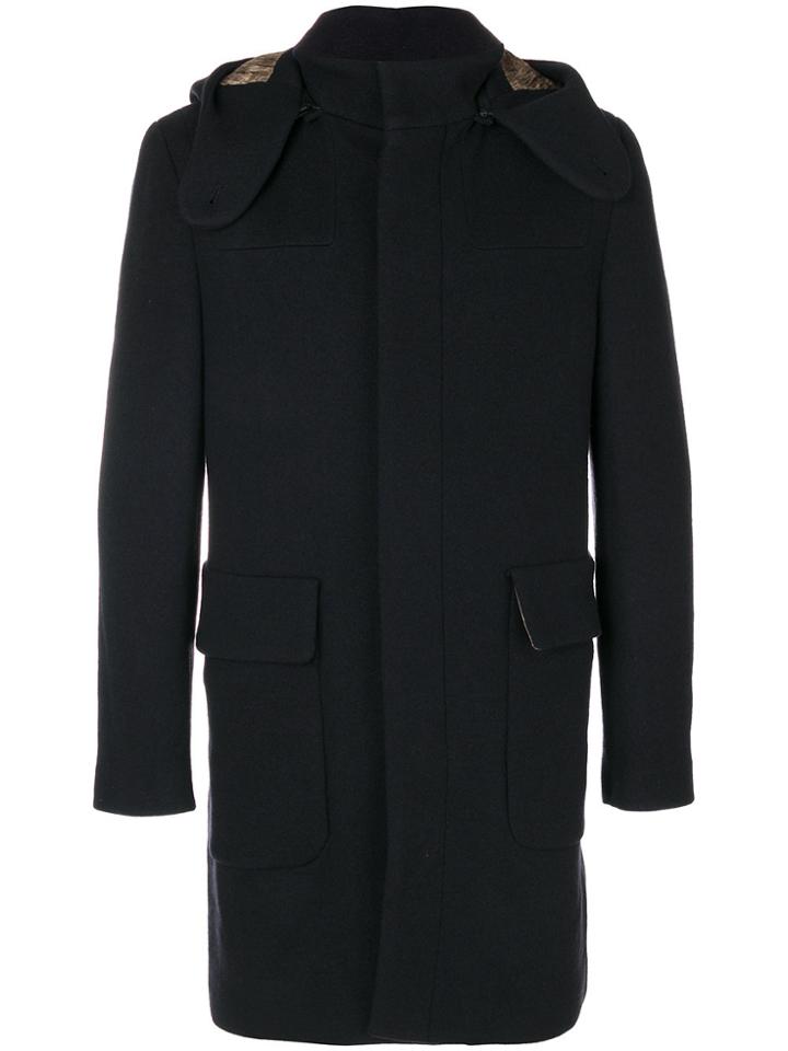 Etro Wolf Lined Hooded Coat - Blue