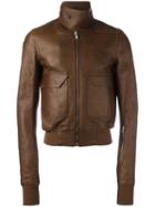 Rick Owens 'glitter' Jacket, Men's, Size: 50, Brown, Cotton/calf Leather/lamb Skin/virgin Wool