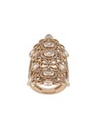Loree Rodkin 18kt Rose Gold And Diamond Long Finger Ring - Metallic