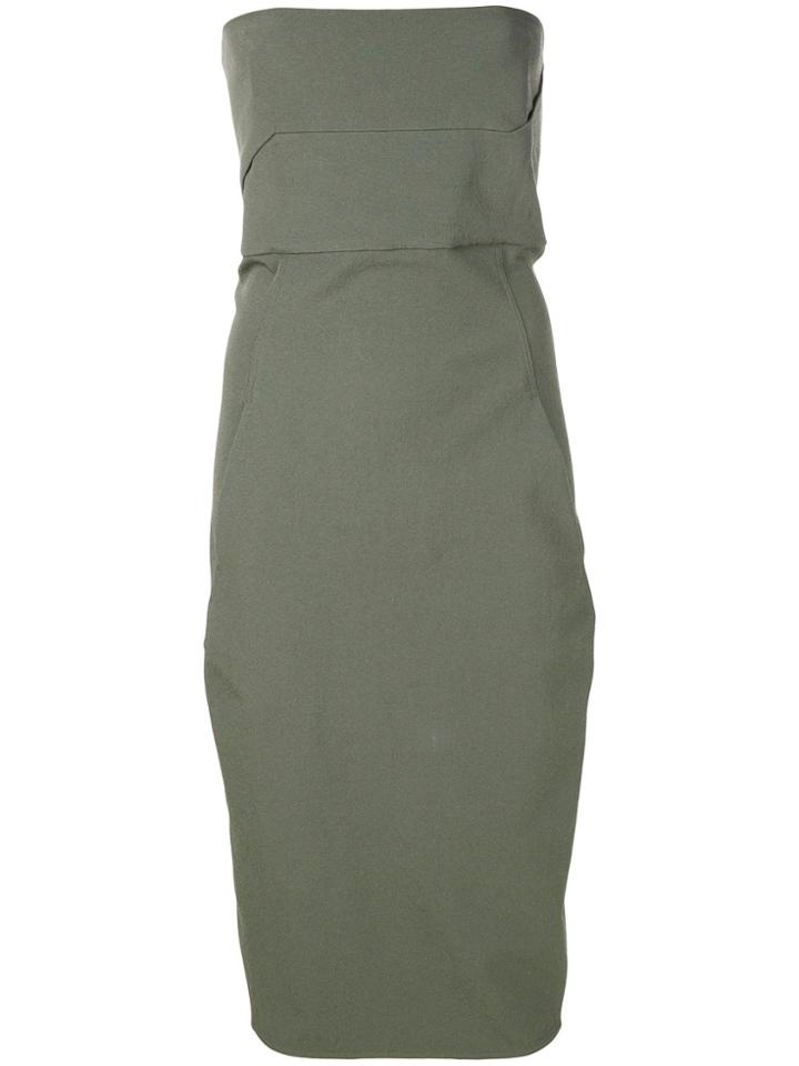 Rick Owens Strapless Fitted Mid-length Dress - Green